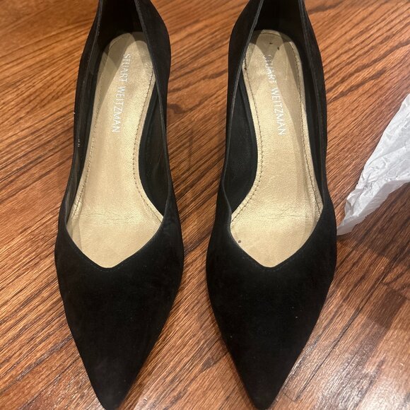 Stuart Weitzman 75 Pump Black Suede, Size 11, Like New